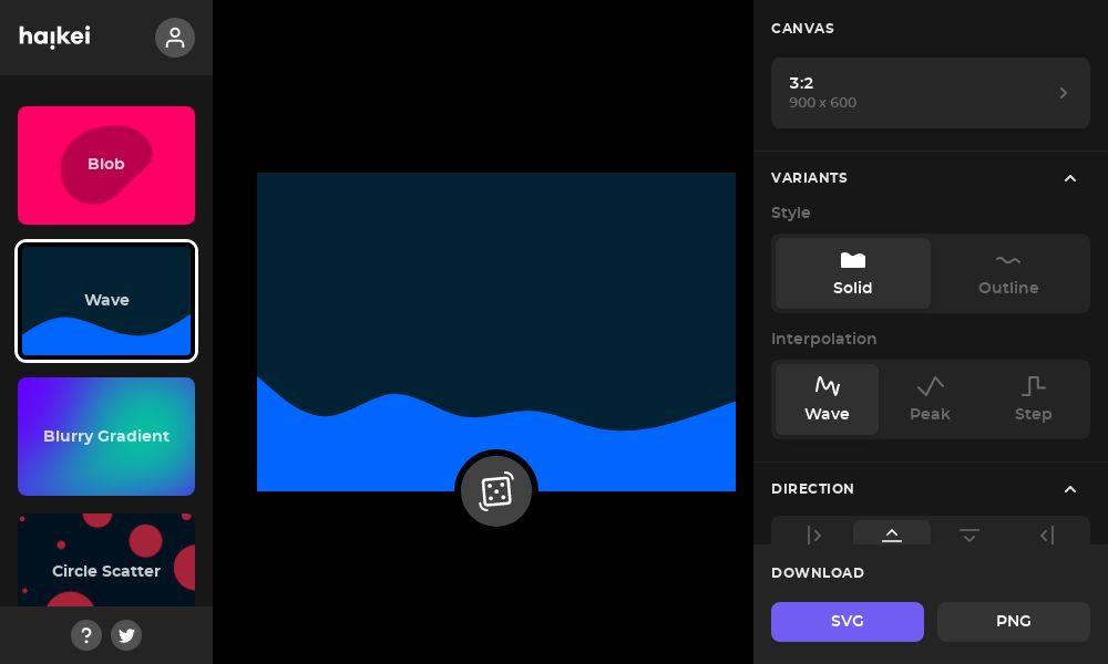 Screenshot of haikei