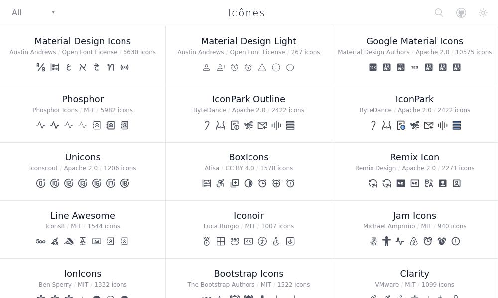 Screenshot of Icônes