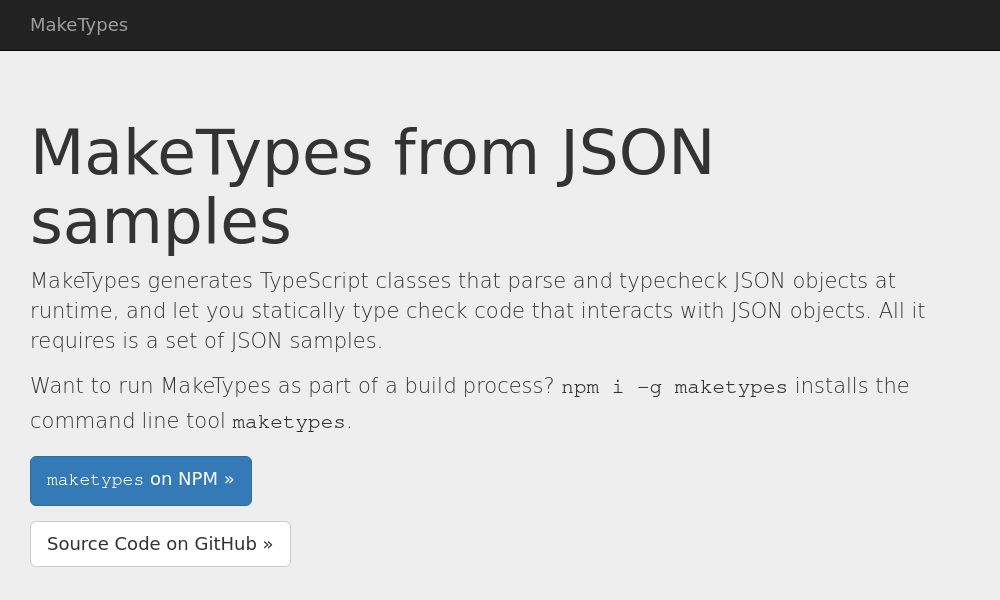 Screenshot of MakeTypes